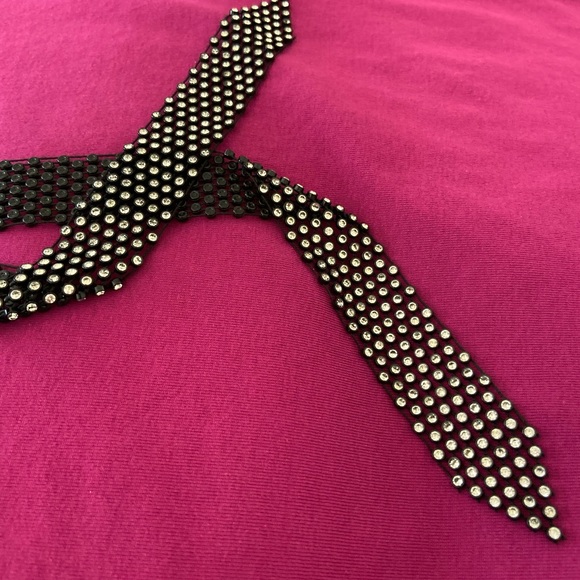 Mesh blinged tie.  42” long, 1.4”wide - Picture 3 of 5